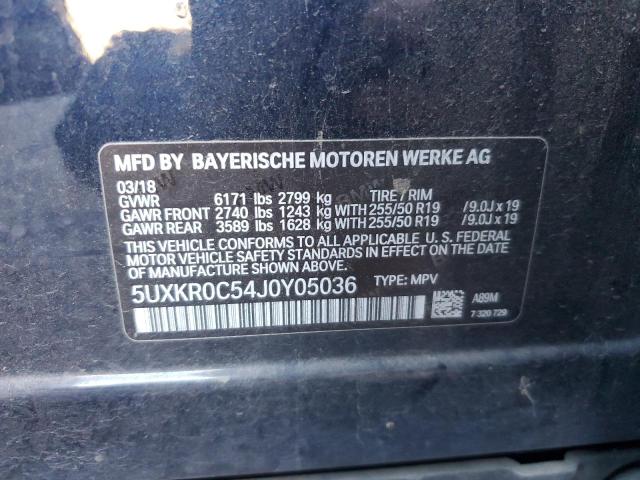 5UXKR0C54J0Y05036 - 2018 BMW X5 XDRIVE35I Mavi foto 13