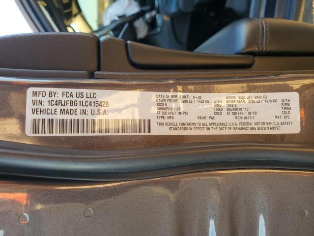 1C4RJFBG1LC415428 - 2020 JEEP GRAND CHER LIMITED Boz foto 13