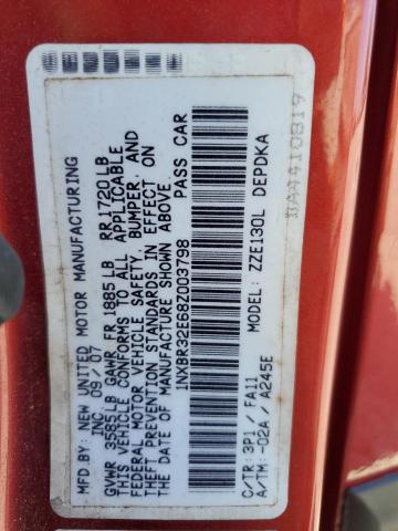 1NXBR32E68Z003798 - 2008 TOYOTA COROLLA CE RED photo 13