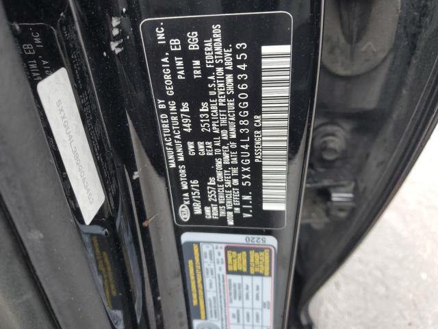 5XXGU4L38GG063453 - 2016 KIA OPTIMA EX BLACK photo 12