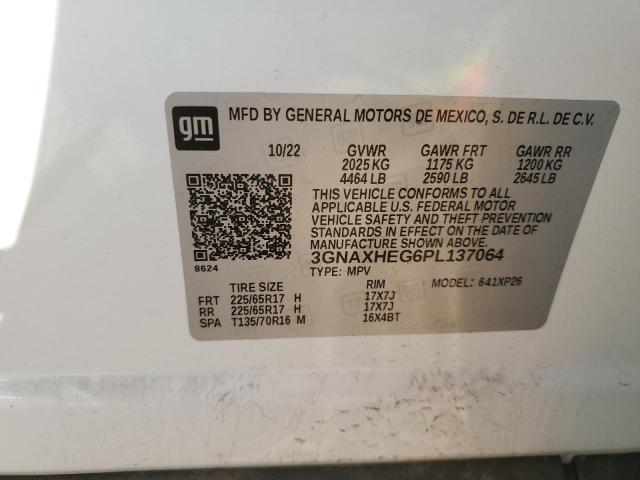 3GNAXHEG6PL137064 - 2023 CHEVROLET EQUINOX LS Ақ фото 13