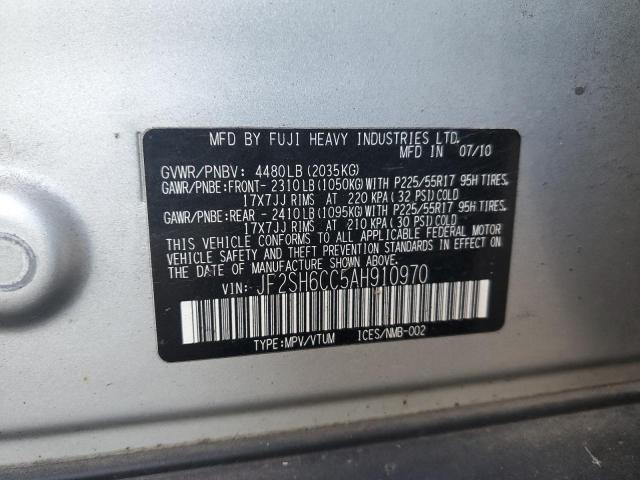 JF2SH6CC5AH910970 - 2010 SUBARU FORESTER 2.5X PREMIUM SILVER photo 13