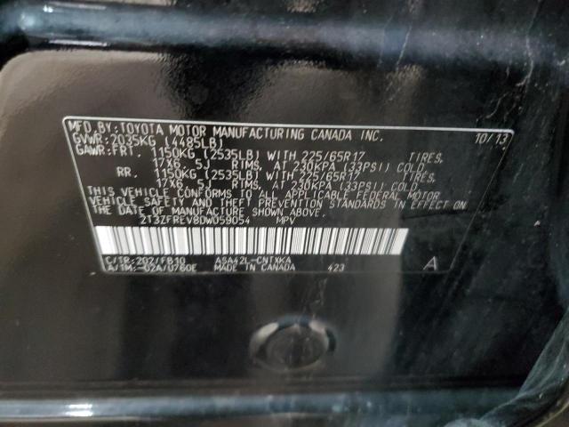 2T3ZFREV8DW059054 - 2013 TOYOTA RAV4 LE 黑色 照片 13