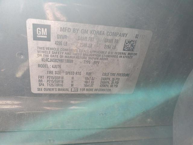 KL4CJASB2HB118009 - 2017 BUICK ENCORE PREFERRED GRAY photo 12