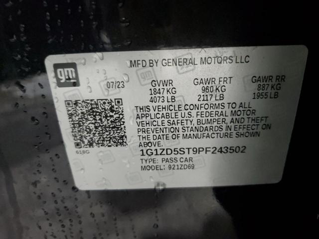 1G1ZD5ST9PF243502 - 2023 CHEVROLET MALIBU LT Qara foto 12