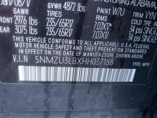 5NMZU3LBXHH037188 - 2017 HYUNDAI SANTA FE S BLUE photo 13