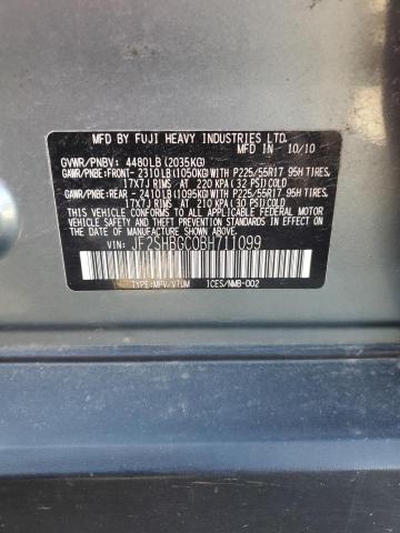 JF2SHBGC0BH711099 - 2011 SUBARU FORESTER TOURING GREEN photo 12