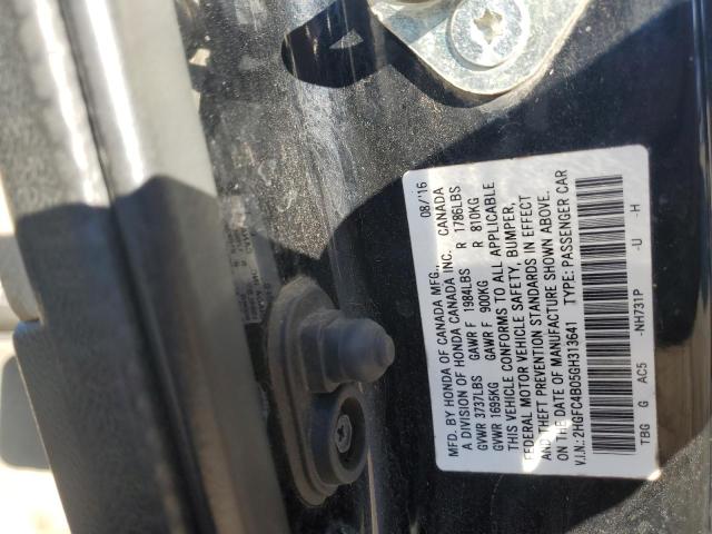 2HGFC4B05GH313641 - 2016 HONDA CIVIC LX Schwarz Foto 12