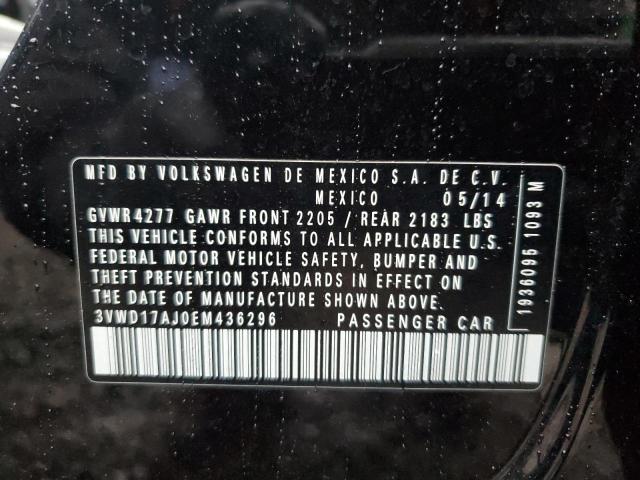 3VWD17AJ0EM436296 - 2014 VOLKSWAGEN JETTA SE BLACK photo 12