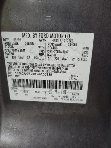 1FMCU9EG8BKA50885 - 2011 FORD ESCAPE LIMITED 灰色 照片 13