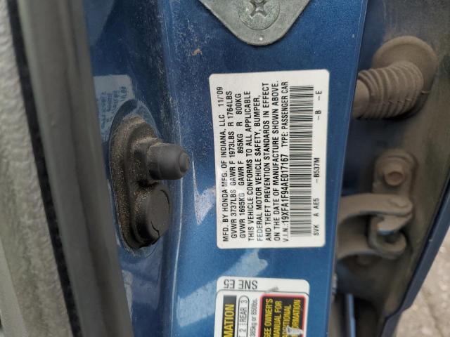 19XFA1F94AE017167 - 2010 HONDA CIVIC EXL Mavi foto 13