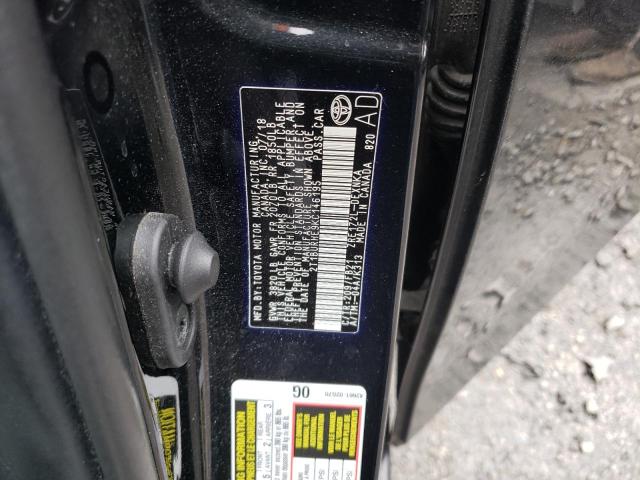 2T1BURHE9KC146195 - 2019 TOYOTA COROLLA L 黑色 照片 12