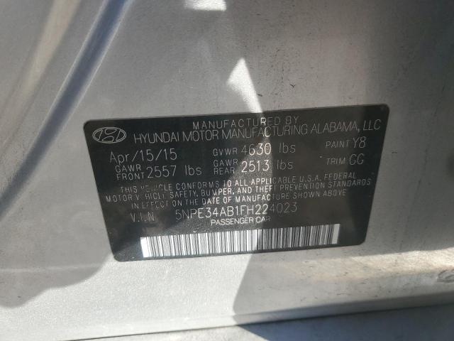 5NPE34AB1FH224023 - 2015 HYUNDAI SONATA SPORT SILVER photo 12