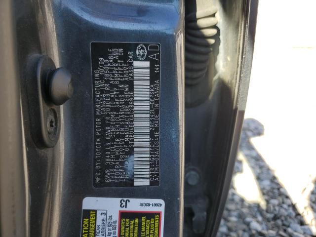 2T1BU4EEXAC289906 - 2010 TOYOTA COROLLA BASE Գրաֆիտ լուսանկար 12