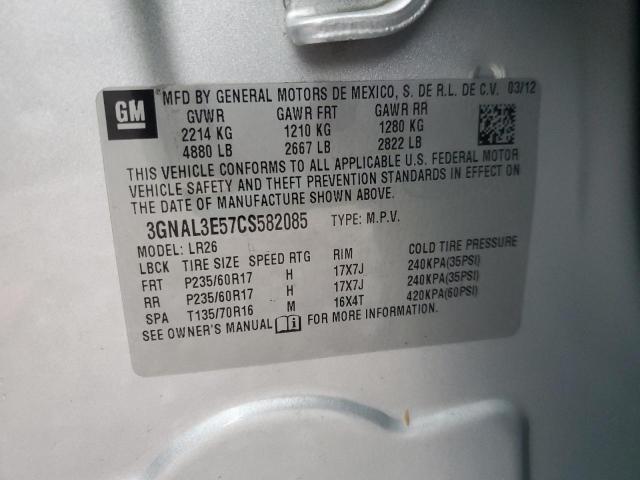 3GNAL3E57CS582085 - 2012 CHEVROLET CAPTIVA SPORT 银色 照片 13