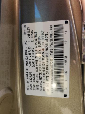 1HGCP36889A037068 - 2009 HONDA ACCORD EXL GOLD photo 12