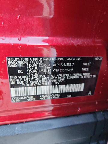 2T3W1RFV7PW274882 - 2023 TOYOTA RAV4 XLE RED photo 13
