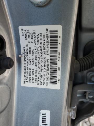 2HGFC2F59JH551073 - 2018 HONDA CIVIC LX 银色 照片 12