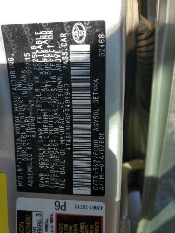 4T4BF1FK6FR491943 - 2015 TOYOTA CAMRY LE TAN photo 12