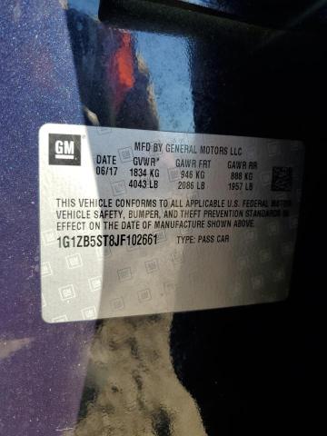 1G1ZB5ST8JF102661 - 2018 CHEVROLET MALIBU LS Կապույտ լուսանկար 12