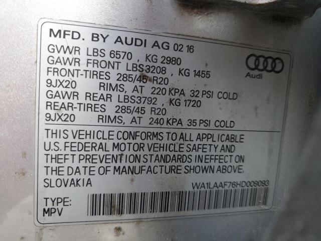 WA1LAAF76HD009093 - 2017 AUDI Q7 PREMIUM PLUS Silber Foto 13
