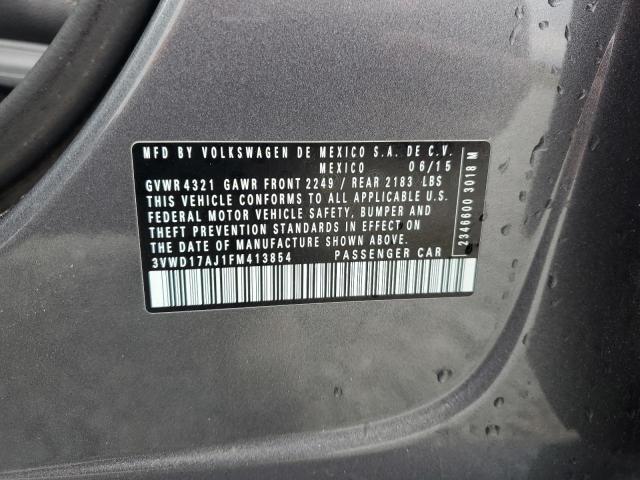 3VWD17AJ1FM413854 - 2015 VOLKSWAGEN JETTA SE GRAY photo 12