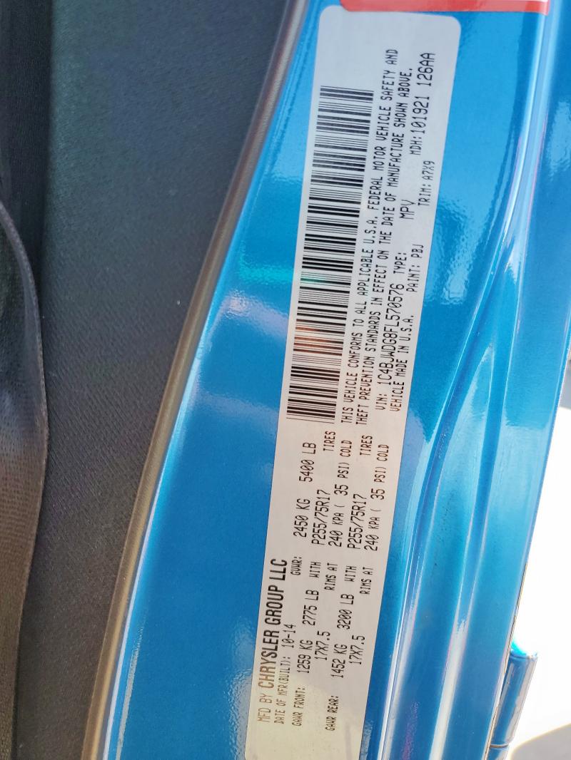 1C4BJWDG8FL570576 - 2015 JEEP WRANGLER U SPORT BLUE photo 12