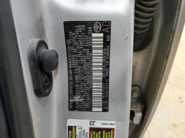 2T1BU4EE4AC325718 - 2010 TOYOTA COROLLA BASE Boz foto 12