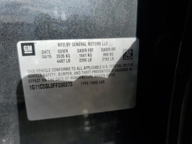 1G11C5SL0FF298273 - 2015 CHEVROLET MALIBU 1LT GRAY photo 12