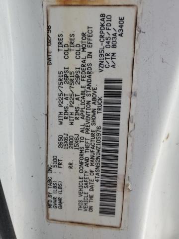 4TASN92N1WZ105976 - 1998 TOYOTA TACOMA XTRACAB PRERUNNER თეთრი ფოტო 12