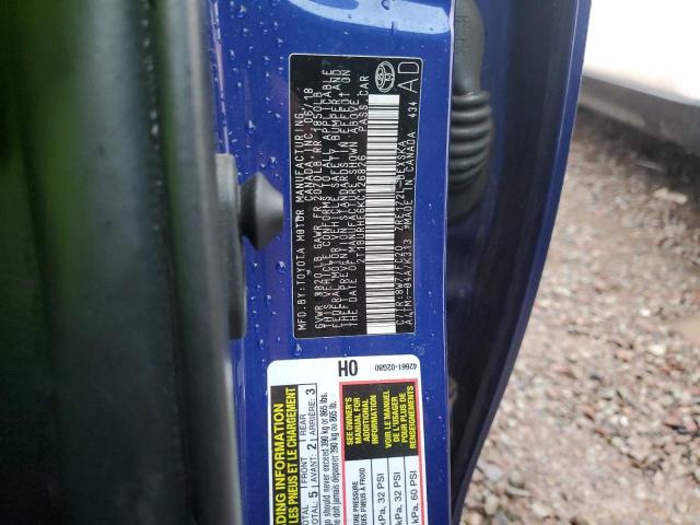 2T1BURHE6KC126826 - 2019 TOYOTA COROLLA L ლურჯი ფოტო 12