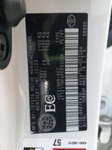 4T1S11BK4PU093064 - 2023 TOYOTA CAMRY SE NIGHT SHADE WHITE photo 13