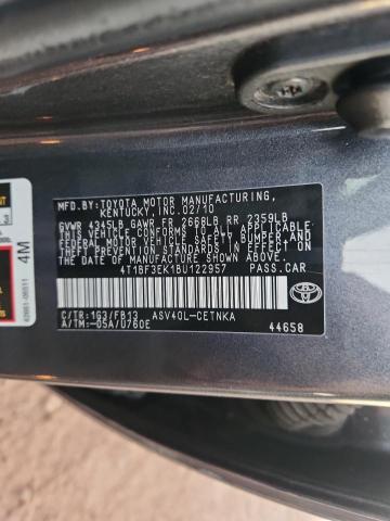 4T1BF3EK1BU122957 - 2011 TOYOTA CAMRY BASE 灰色 照片 12