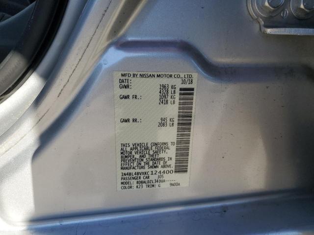 1N4BL4BVXKC124400 - 2019 NISSAN ALTIMA S 银色 照片 13