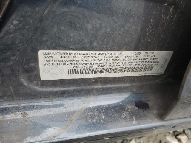 3VWAZ7AJ4AM122222 - 2010 VOLKSWAGEN JETTA LIMITED 蓝色 照片 12