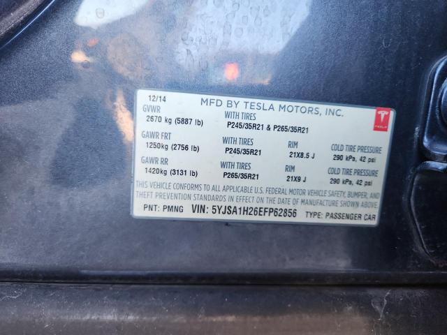 5YJSA1H26EFP62856 - 2014 TESLA MODEL S Գրաֆիտ լուսանկար 12