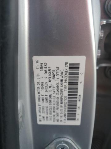 JHMCP26888C037730 - 2008 HONDA ACCORD EXL SILVER photo 12