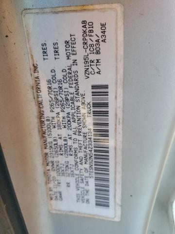 5TESN92N54Z334134 - 2004 TOYOTA TACOMA XTRACAB PRERUNNER ვერცხლისფერი ფოტო 12