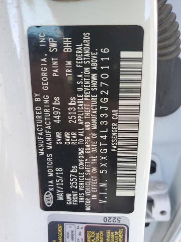 5XXGT4L33JG270116 - 2018 KIA OPTIMA LX WHITE photo 13