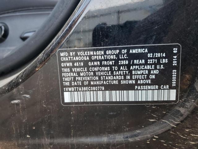 1VWBT7A38EC080779 - 2014 VOLKSWAGEN PASSAT SE BLACK photo 12