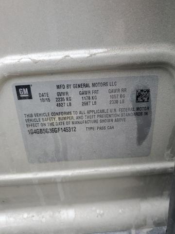 1G4GB5G36GF145312 - 2016 BUICK LACROSSE 米色 照片 13
