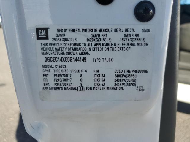 3GCEC14X86G144149 - 2006 CHEVROLET SILVERADO C1500 WHITE photo 12