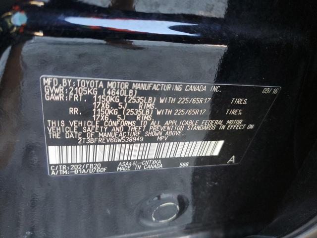 2T3BFREV6GW538949 - 2016 TOYOTA RAV4 LE BLACK photo 13