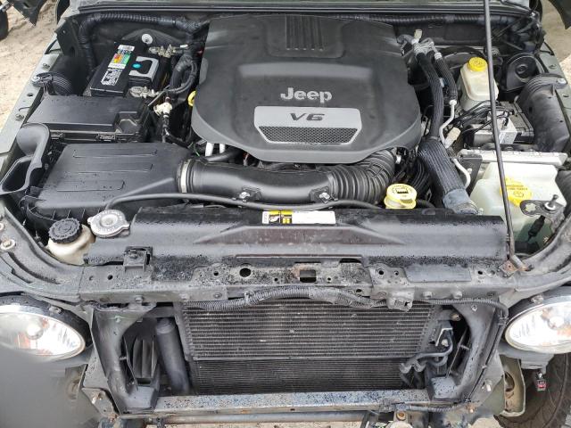 1C4BJWEG0FL696686 - 2015 JEEP WRANGLER U SAHARA GREEN photo 11
