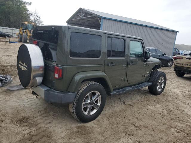 1C4BJWEG0FL696686 - 2015 JEEP WRANGLER U SAHARA GREEN photo 3
