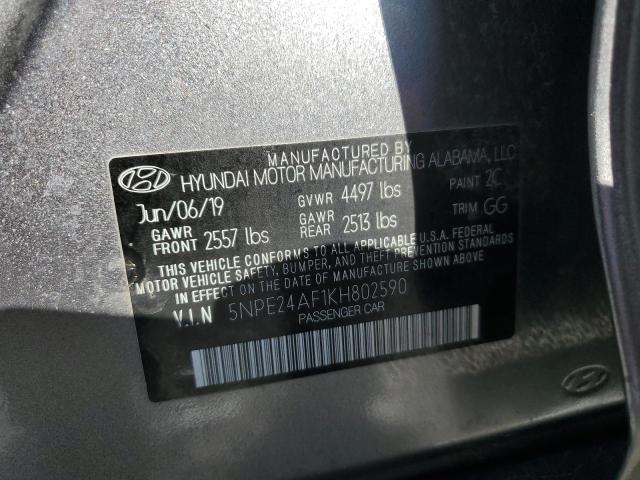 5NPE24AF1KH802590 - 2019 HYUNDAI SONATA SE ნაცრისფერი ფოტო 13