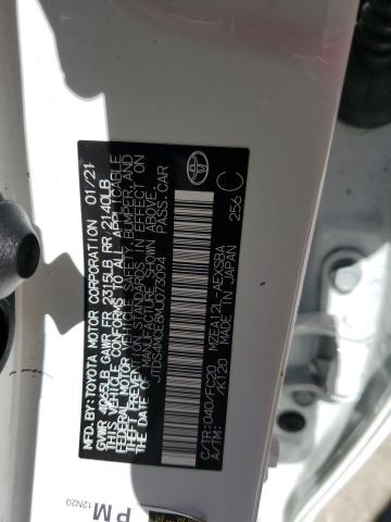 JTDS4MCE8MJ073094 - 2021 TOYOTA COROLLA SE WHITE photo 13