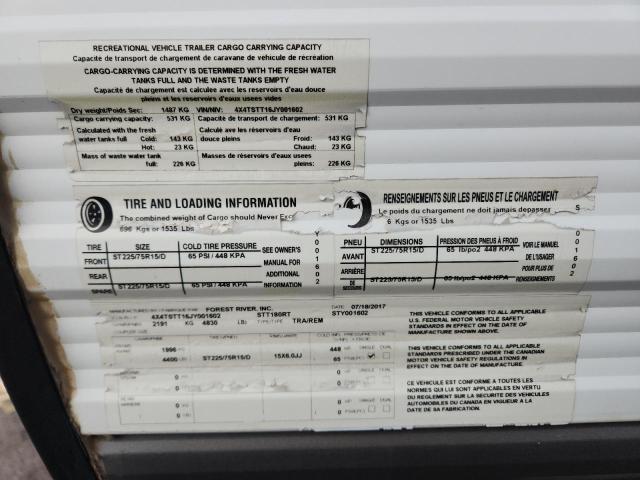 4X4TSTT16JY001602 - 2018 FOREST RIVER SALEM FSX 180 TWO TONE photo 10