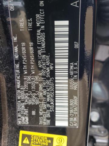 5TDJKRFH5ES059775 - 2014 TOYOTA HIGHLANDER XLE 黑色 照片 13