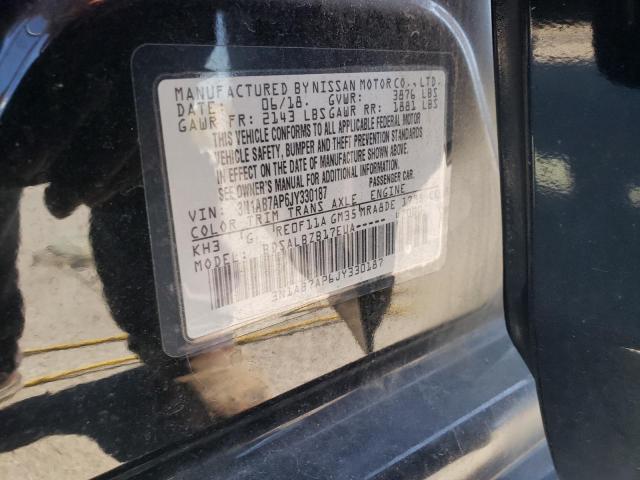 3N1AB7AP6JY330187 - 2018 NISSAN SENTRA S 黑色 照片 12